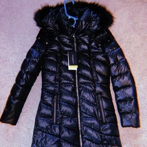 Marc New York Velvet Hooded Puffer Jacket XS